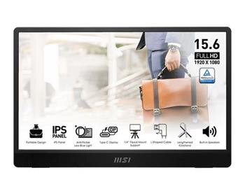 MSI přenosný ultra tenký monitor PRO MP161 E2, 15,6" IPS/1920 x 1080 FHD/60Hz/4ms/2xUSB-C/HDMI/šedá MSI přenosný ultra tenký monitor PRO MP161 E2, 15,6" IPS/1920 x 1080 FHD/60Hz/4ms/2xUSB-C/HDMI/šedá
