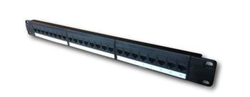 DATACOM Patch panel 19" UTP 24 port CAT5E DUAL 1U BK (24x1k) / VL DATACOM Patch panel 19" UTP 24 port CAT5E DUAL 1U BK (24x1k) / VL