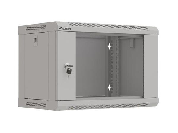 LANBERG 19" RACKOVÁ SKŘÍŇ PRO MONTÁŽ NA STĚNU 6U/540X350 (FLAT PACK) S PROSKLENÝMI DVEŘMI ŠEDÁ
