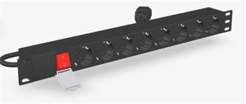 GEMBIRD rozvodná jednotka PDU s 8 zásuvkami Schuko, výška 1U, 10 A, zástrčka C14, kabel 3 m GEMBIRD rozvodná jednotka PDU s 8 zásuvkami Schuko, výška 1U, 10 A, zástrčka C14, kabel 3 m