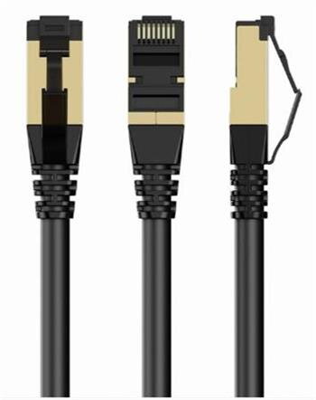 GEMBIRD PP8-LSZHCU-BK-15M – S/FTP Cat. 8 LSZH propojovací kabel, černý, 15 m
