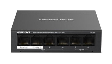 Mercusys MS106P 6portový stolní switch 10/100 Mb/s se 4 porty PoE+