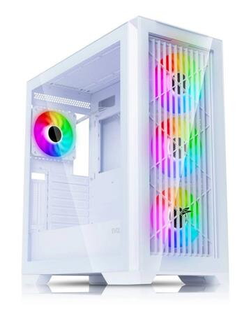 EVOLVEO Ptero Q2G, skříň ATX, 4x ARGB ventilátor, čelní+boční panel sklo, bílá EVOLVEO Ptero Q2G, skříň ATX, 4x ARGB ventilátor, čelní+boční panel sklo, bílá