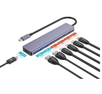 PLATINET HUB 7IN1 10GBS USB-C TO 4X USB-C 3.2 GEN2 + 2X USB-A 3.2 GEN1 + 1X USB-C PD 100W ALU PLATINET HUB 7IN1 10GBS USB-C TO 4X USB-C 3.2 GEN2 + 2X USB-A 3.2 GEN1 + 1X USB-C PD 100W ALU