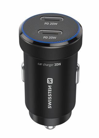 SWISSTEN CL ADAPTÉR 2x USB-C PD, 20W ČERNÝ SWISSTEN CL ADAPTÉR 2x USB-C PD, 20W ČERNÝ