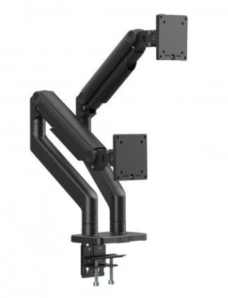 Digitus držák pro dva monitory, 2x 45", 2x 20 kg mechanická pružina, VESA: 75x75, 100x100, Černá