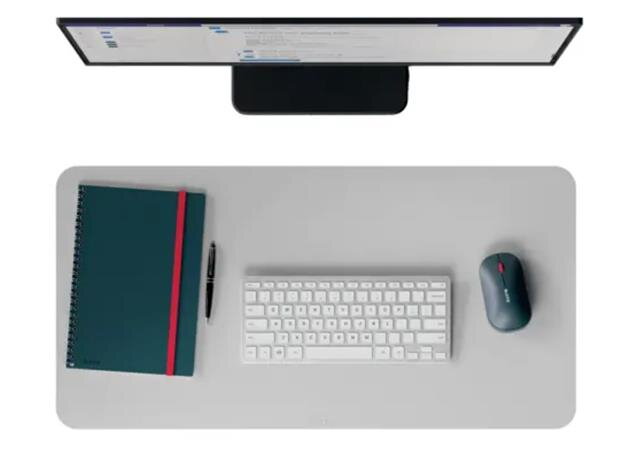 LEITZ podložka na stůl recyklovaná kůže 36x70 cm sv. šedá