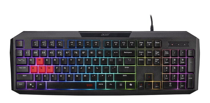 Acer Nitro Gaming Keyboard 100, Membrane Switch, 26 Anti-ghosting kláves