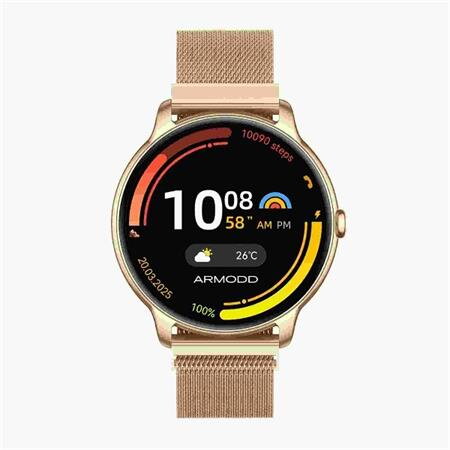 ARMODD Slim zlatá s kovovým řemínkem + silikonový řemínek