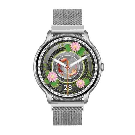 ARMODD Slim stříbrná s kovovým řemínkem + silikonový řemínek