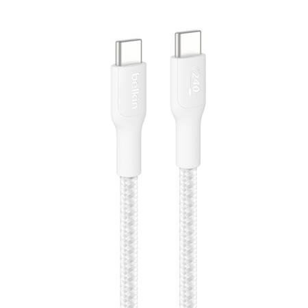 Belkin BOOST CHARGE PRO™ USB-C/USB-C kabel 240W, 3m, bílý - odolný