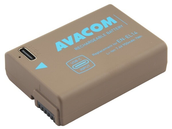 AVACOM Náhradní baterie Nikon EN-EL14 vstup USB-C Li-Ion 7.4V 950mAh 7Wh