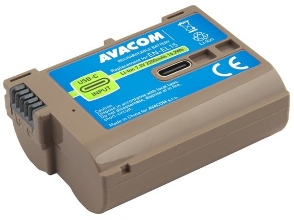 AVACOM Náhradní baterie Nikon EN-EL15 vstup USB-C Li-Ion 7.2V 2250mAh 16.2Wh