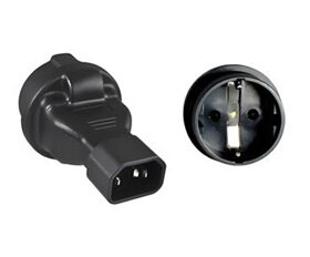 Premium Cord Adaptér IEC C14 male na SCHUKO CEE 7/3 female, napětí 230V, max.proud 10A