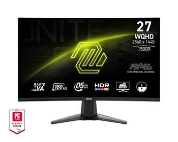 MSI MAG 27CQ6F Gaming monitor 27" zakřivený Rapid VA/2560x1440 (WQHD)/180Hz/0,5ms/2xHDMI/DP/černá