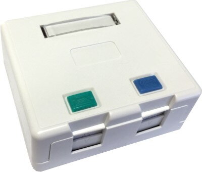 OPTIX Zásuvka nad omítku pro 2x keystone, protiprachová