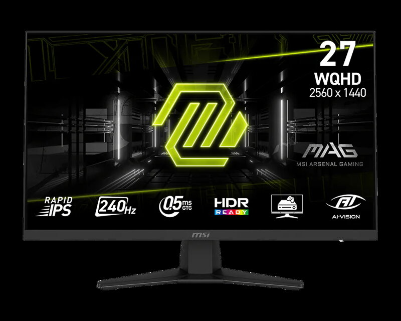 MSI Gaming monitor MAG 274QF X24 27" Rapid IPS/2560x1440 WQHD/240Hz/0,5ms/2xHDMI/DP/černá