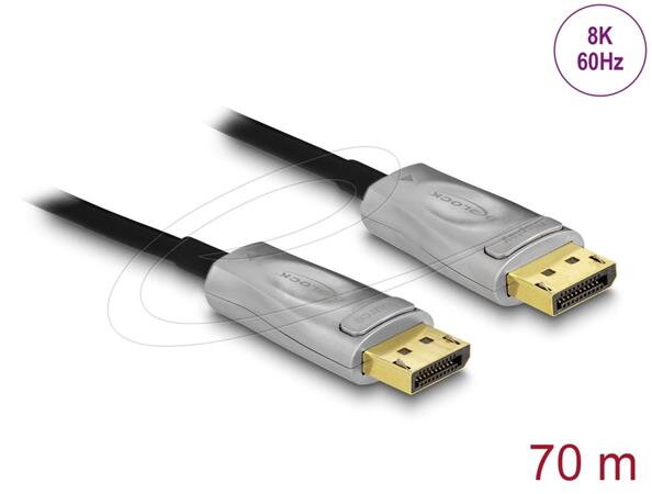 Delock Aktivní optický kabel DisplayPort 1.4 8K 70 m