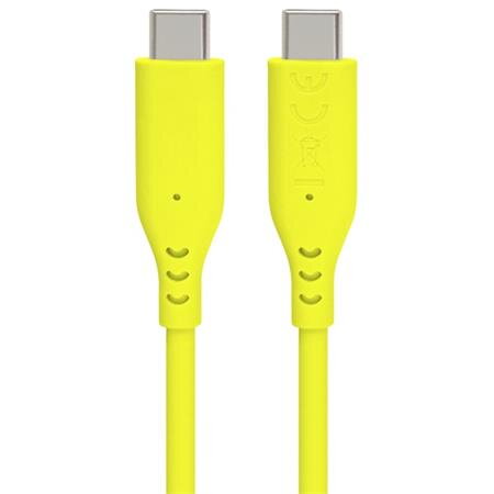 PremiumCord Silikonový kabel s konektory USB-C 60W 480Mbps žlutý extra měkký 1,5m