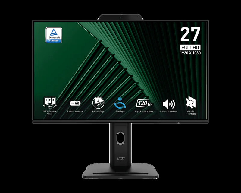 MSI monitor PRO MP272PMG, 27" IPS/1920x1080(FHD)/120Hz/1ms/DP/HDMI/D-Sub/USB-A,B/Výšk.nast./Pivot/černá