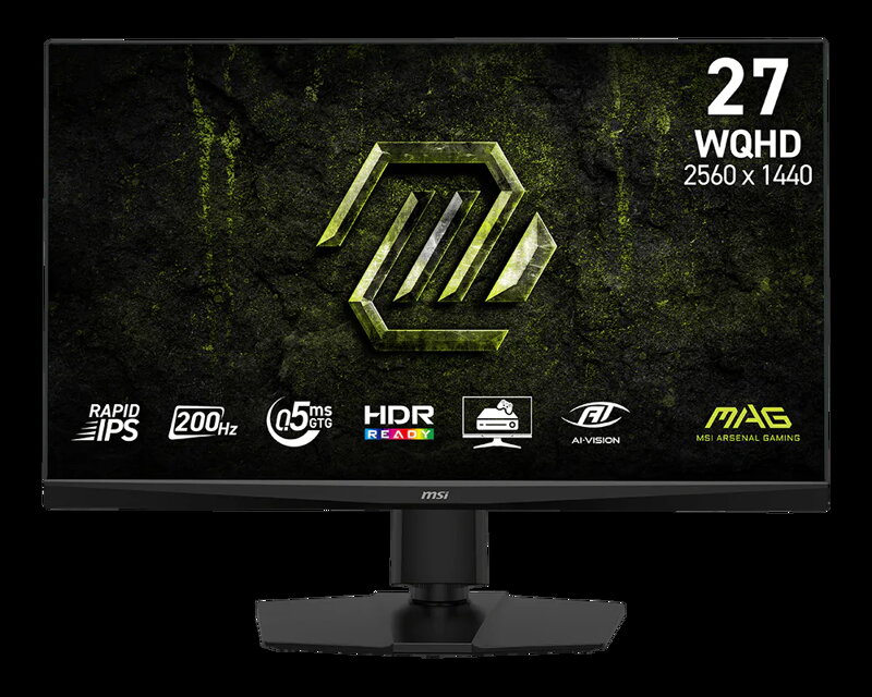 MSI MAG 272QPF E20 Gaming monitor 27" Rapid IPS/2560x1440(WQHD)/200Hz/0,5ms/2xHDMI/DP/Výšk.nast/Pivot