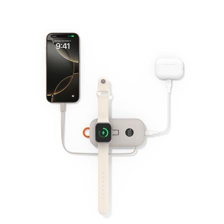Belkin BOOST CHARGE™ PRO Bezdrátové nabíjení pro Apple Watch + USB-C PowerBanka, 10000mAh, písečná