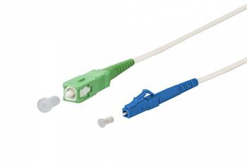 OPTIX SC/APC-LC/UPC patchcord arm. bílý 9/125 5m 3mm B3 LSZH simplex