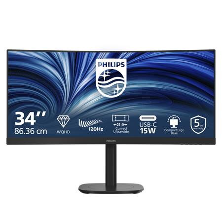 Philips LCD 34B2N3500C 34" zakřivený VA/3440x1440@120Hz/4ms/350cd/2xHDMI/DP/USB/Repro/HAS/5 let