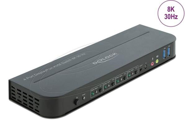 Delock DisplayPort 1.4 KVM Switch 8K 30 Hz with USB 5 Gbps and Audio