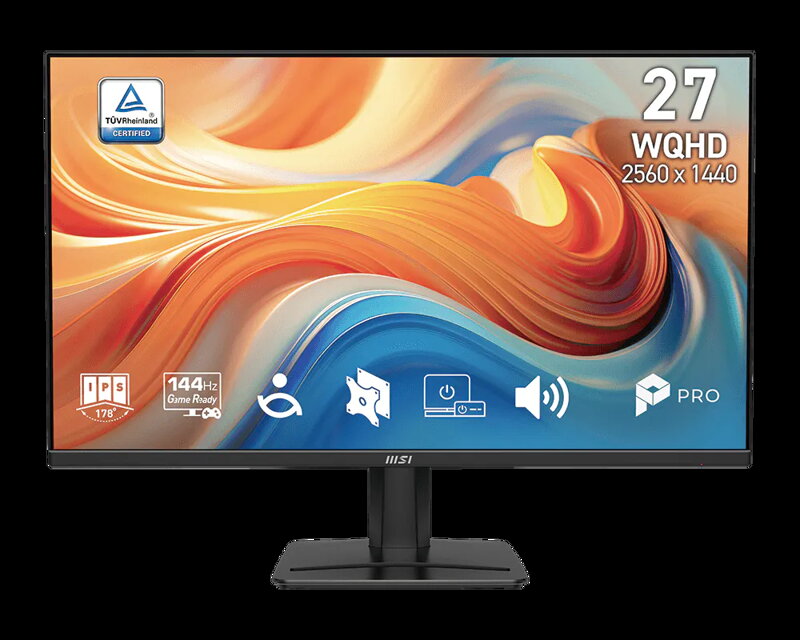 MSI monitor PRO MP275Q E14, 27" IPS/2560 x 1440 (WQHD)/144Hz/1ms/2x HDMI/DP/černá