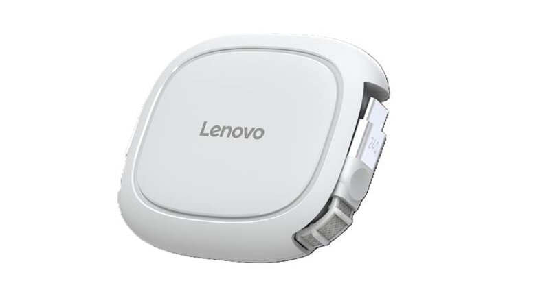 Lenovo 240W USB-C Retractable Cable = rolovací USB-C to USB-C napájecí a datový kabel  v bílé barvě