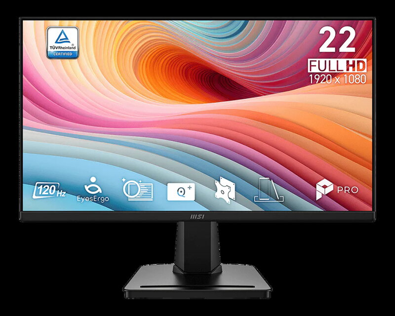 MSI monitor PRO MP225 E12VL, 21,5" VA/1920 x 1080 FHD/120Hz/1ms/HDMI/D-Sub/černá