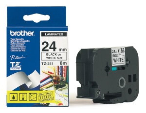 Brother - TZe-251, bílá / černá (24mm, laminovaná)