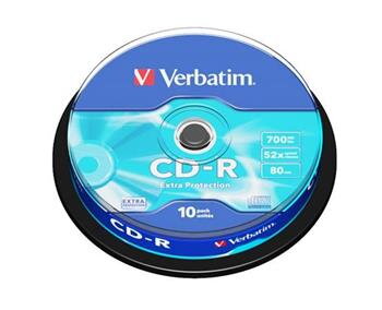 VERBATIM CD-R 700MB, 52x, spindle 10 ks VERBATIM CD-R 700MB, 52x, spindle 10 ks