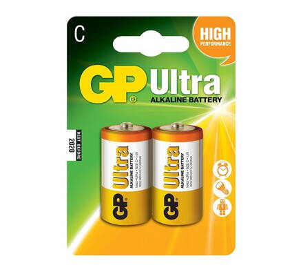 GP alkalická baterie 1,5V C (LR14) Ultra 2ks blistr
