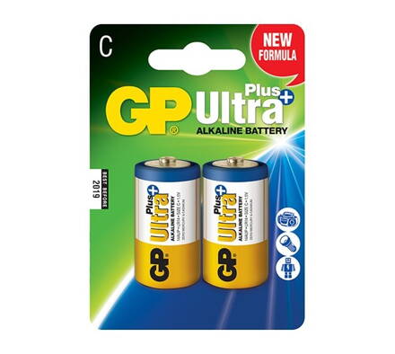 GP alkalická baterie 1,5V C (LR14) Ultra Plus 2ks blistr
