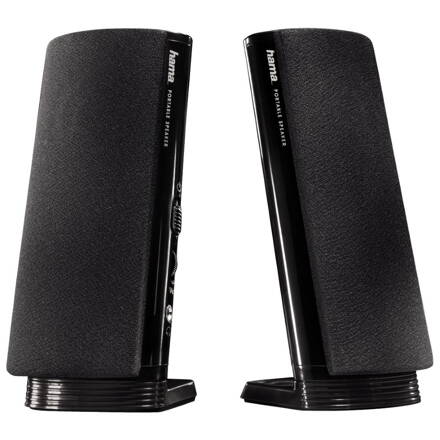 HAMA reproduktory k notebooku a PC E80/ 2.0/ 2,5W/ 3,5 mm jack/ USB/ černé
