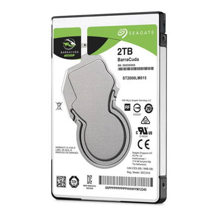 Seagate BarraCuda 2TB HDD / ST2000LM015/ Interní / 2,5" / 5400 rpm / SATA 6Gb/s / 128MB