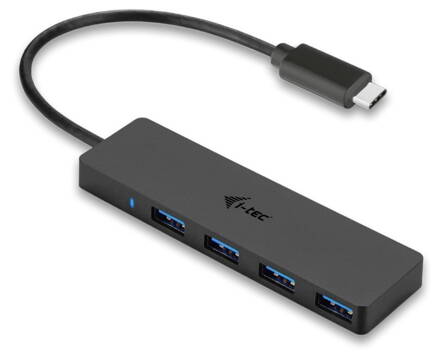i-tec USB Slim HUB/ 4 porty/ USB 3.0 port pro USB-A zařízení na USB 3.1 Type C/ černý