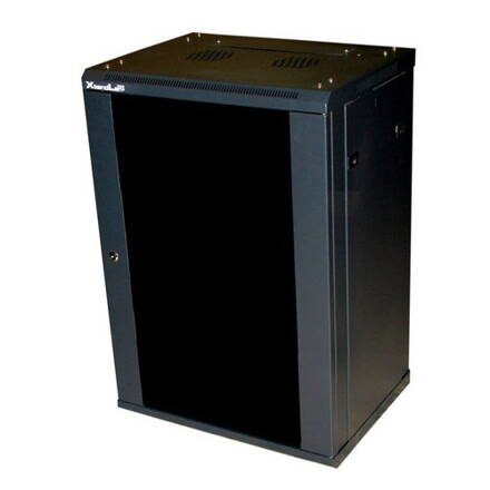 XtendLan 12U/600x450,na zeď, jednodílný, skleněné dveře černý