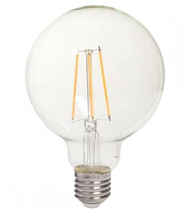 TESLA LED žárovka FILAMENT RETRO GLOBE/ E27/ 8W/ 230V/ 1055lm/ 2700K/ teplá bílá/ čirá