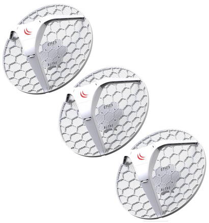 MikroTik RouterBOARD LHG 5 - outdoor klient, anténa 24,5 dBi, 7 °, 802.11a / n, L3 (5GHz) - 3 pack