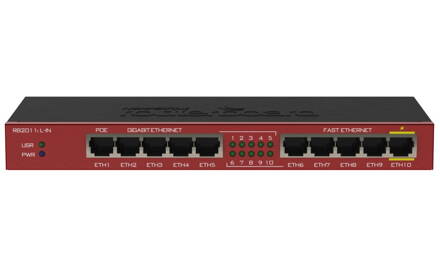 Mikrotik RouterBOARD RB2011iL-IN / 600 MHz / 64 MB RAM / 5x GLAN / 5x LAN / R OS L4 / PoE / krabicka / zdroj