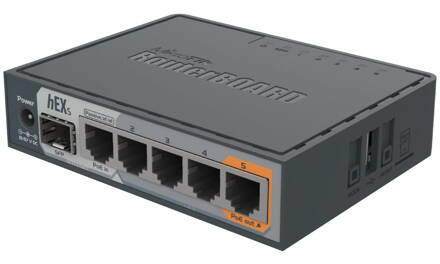 MikroTik RouterBOARD RB760iGS, HEX S, 5xGLAN, SFP, USB, L4, PSU