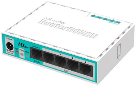 Mikrotik RouterBOARD RB750r2 HEX lite / 850 MHz / 64 MB RAM / 5x LAN / Router OS L4 / vr. plast. krytu a zdroje