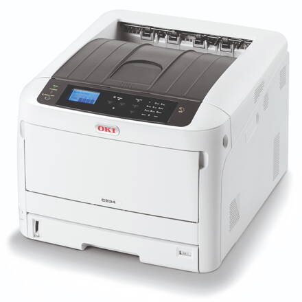 OKI C834dnw/ A3/ color/ 36/20ppm/ ProQ2400/ USB/ LAN/ WiFi/ duplex/ Bílá