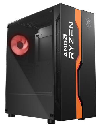 MSI skříň MAG VAMPIRIC 011C AMD Edition/ bez zdroje/ temperované sklo/ 1x RGB 120 mm fan/ 1x USB3.0/ 2x USB2.0/ černá