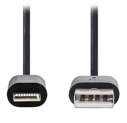 NEDIS synchronizační a nabíjecí kabel/ Apple Lightning 8-pin zástrčka - USB A zástrčka/ černý/ 1m