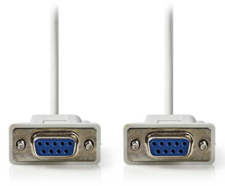 NEDIS sériový kabel/ D-SUB 9-pin zásuvka - D-SUB 9-pin zásuvka/ slonovinová/ 2m