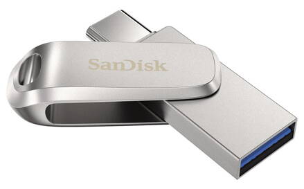 SanDisk Ultra Dual Drive Luxe USB-C 128GB / USB 3.0 Typ-C /  USB 3.0 Typ-A / stříbrný